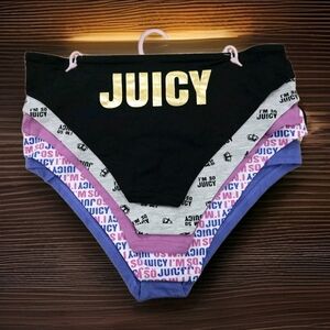 New Juicy Couture Cheeky Panties/intimates Underwear Size XL 5 Pack Cute